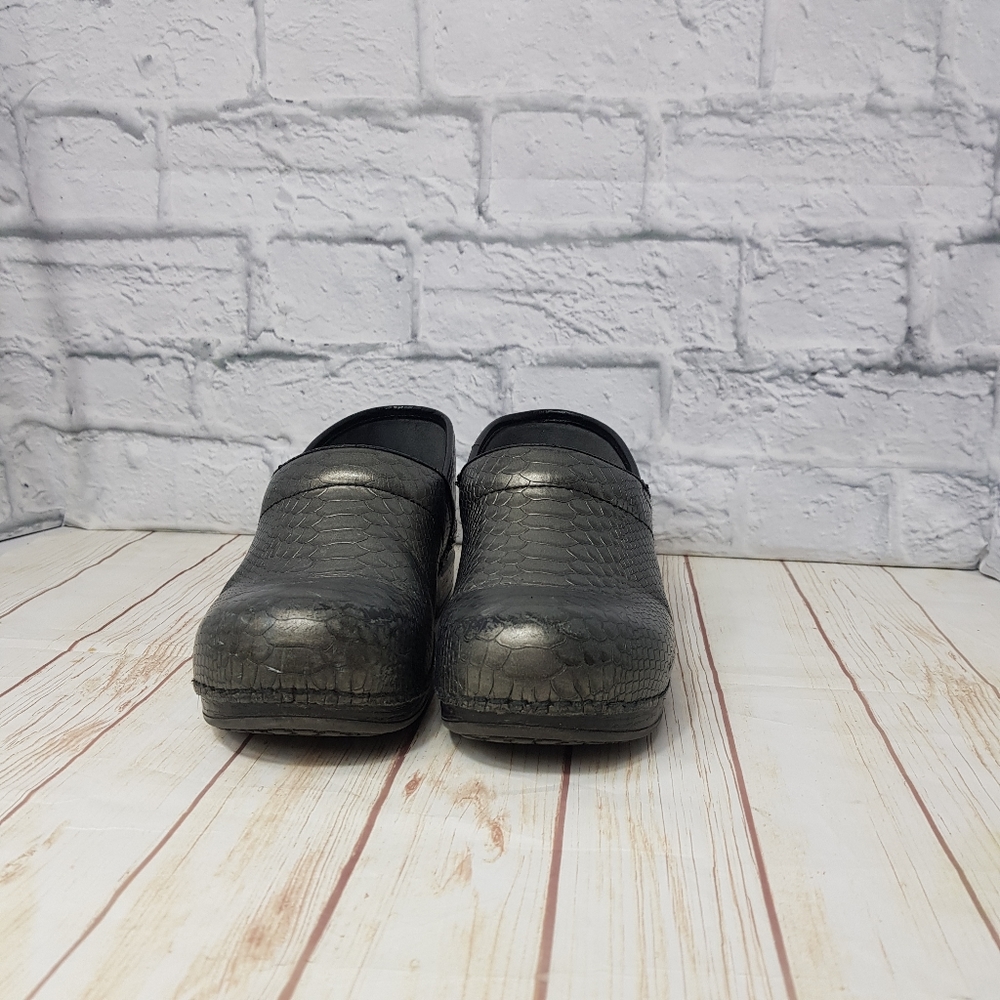 Dansko Snakeskin Print Slip-On Clog Shoe - image 3